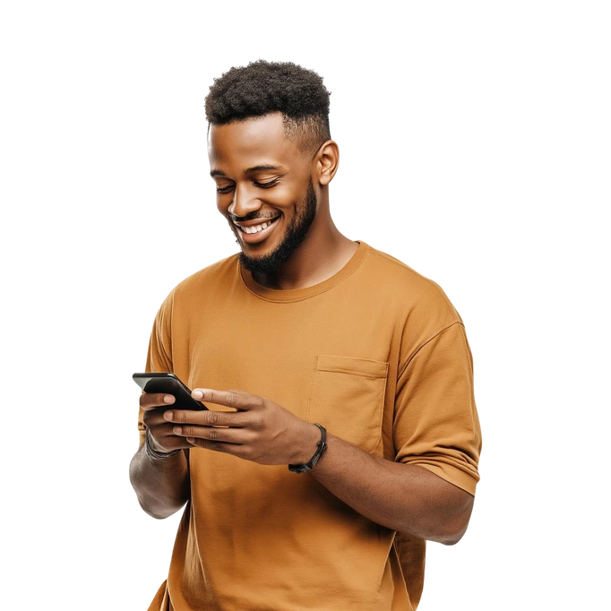 Jeune homme consultant son téléphone
